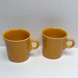 Fiesta Fiestaware Bundle of 2 Classic 10 oz Ring Handle Coffee Mugs in Yellow